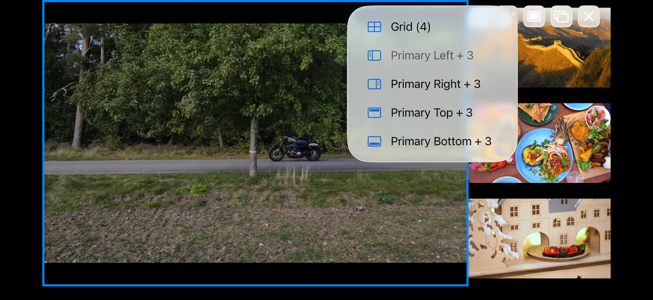 MultiviewTV Player menu on iPhone