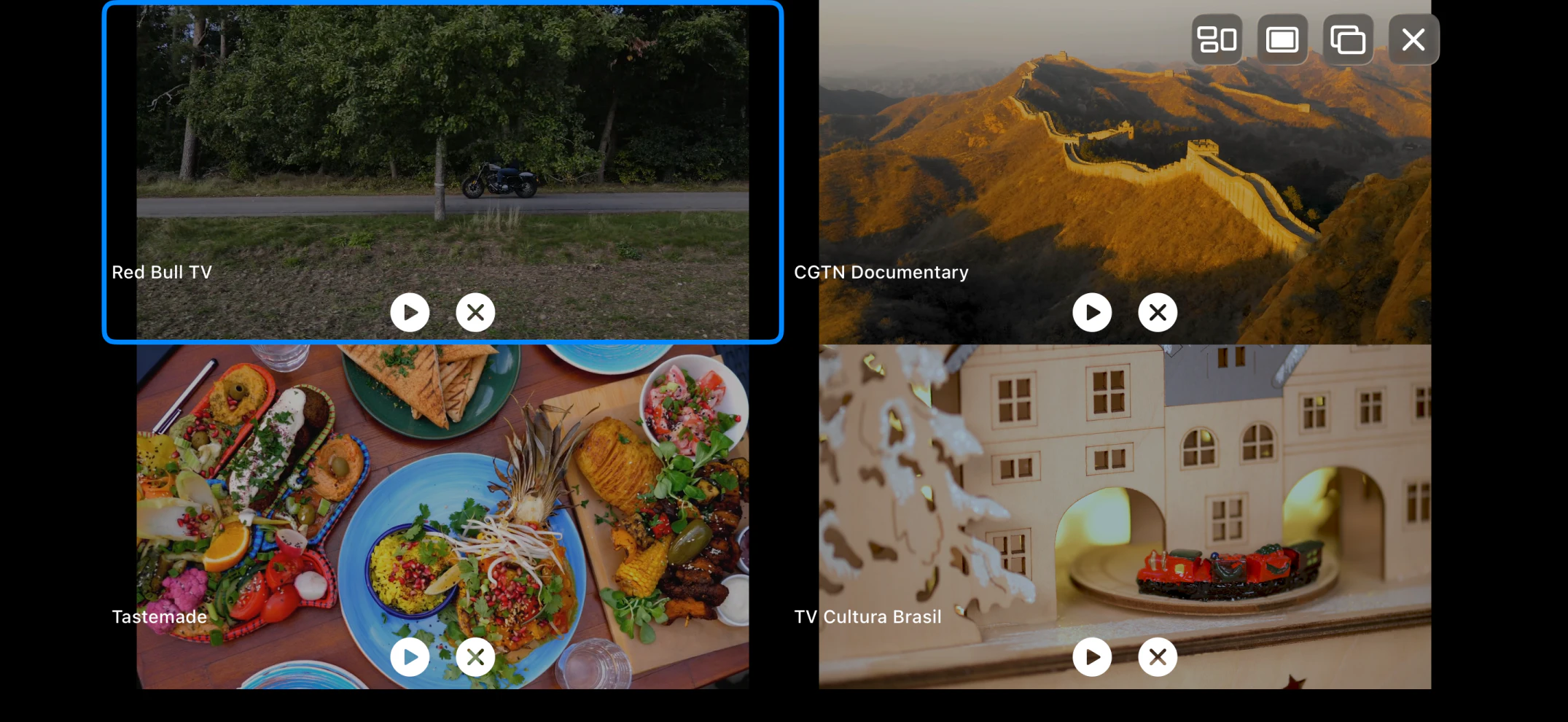 MultiviewTV Player sur iPhone
