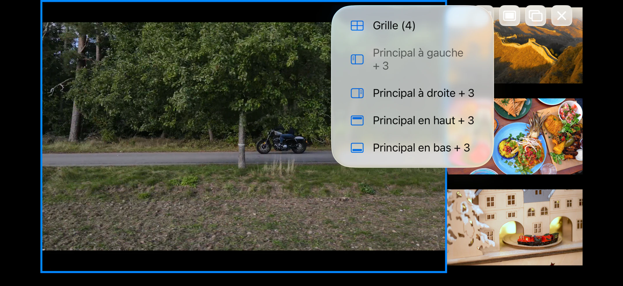 Menu de MultiviewTV Player sur iPhone