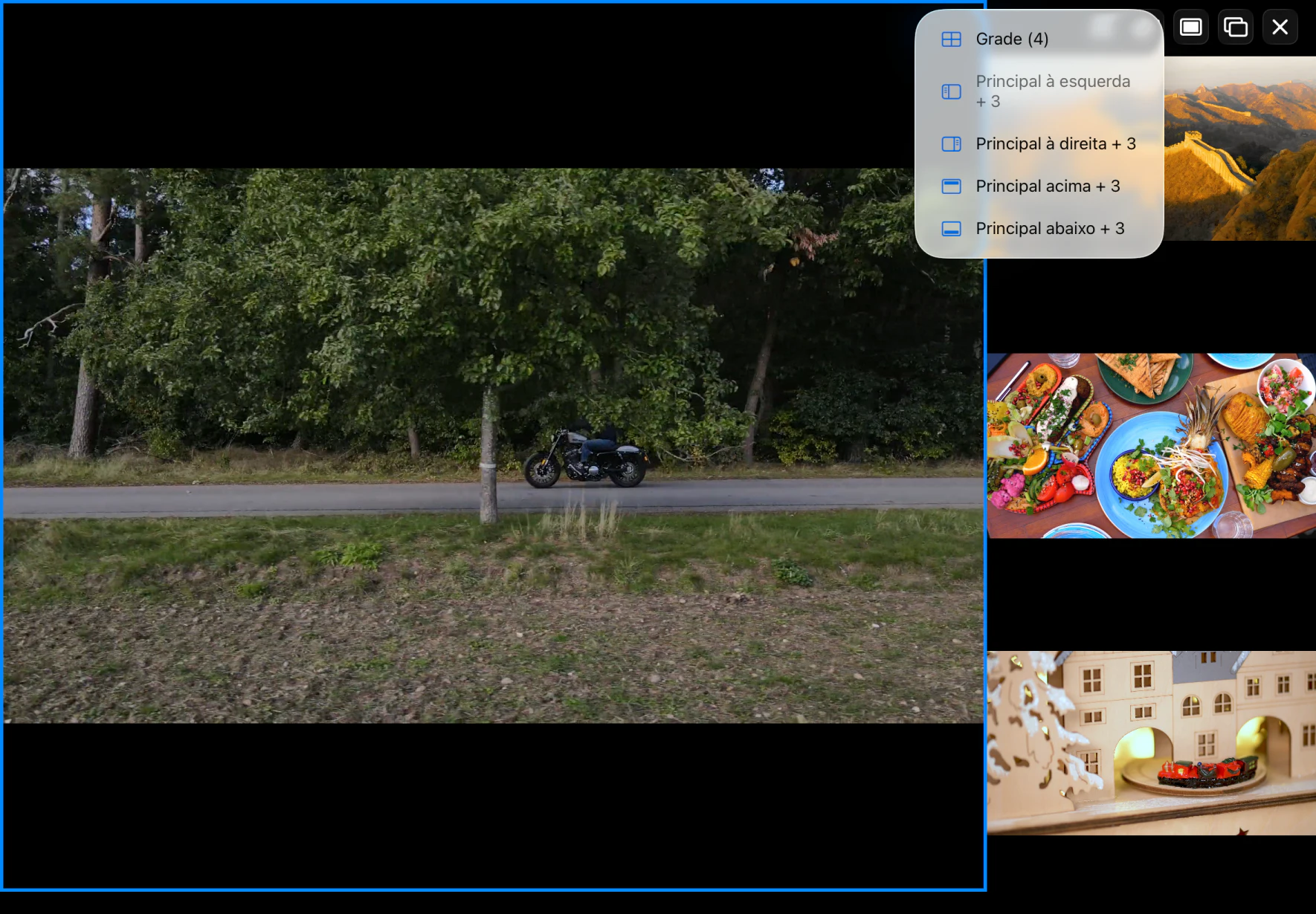 Menu do MultiviewTV Player no iPad